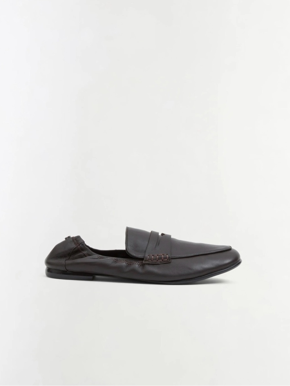 Simkhai Leather Slip-On Loafer in Dark Brown